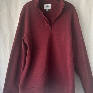 Old Navy Burgundy Quarter-Zip Pullover Sweater